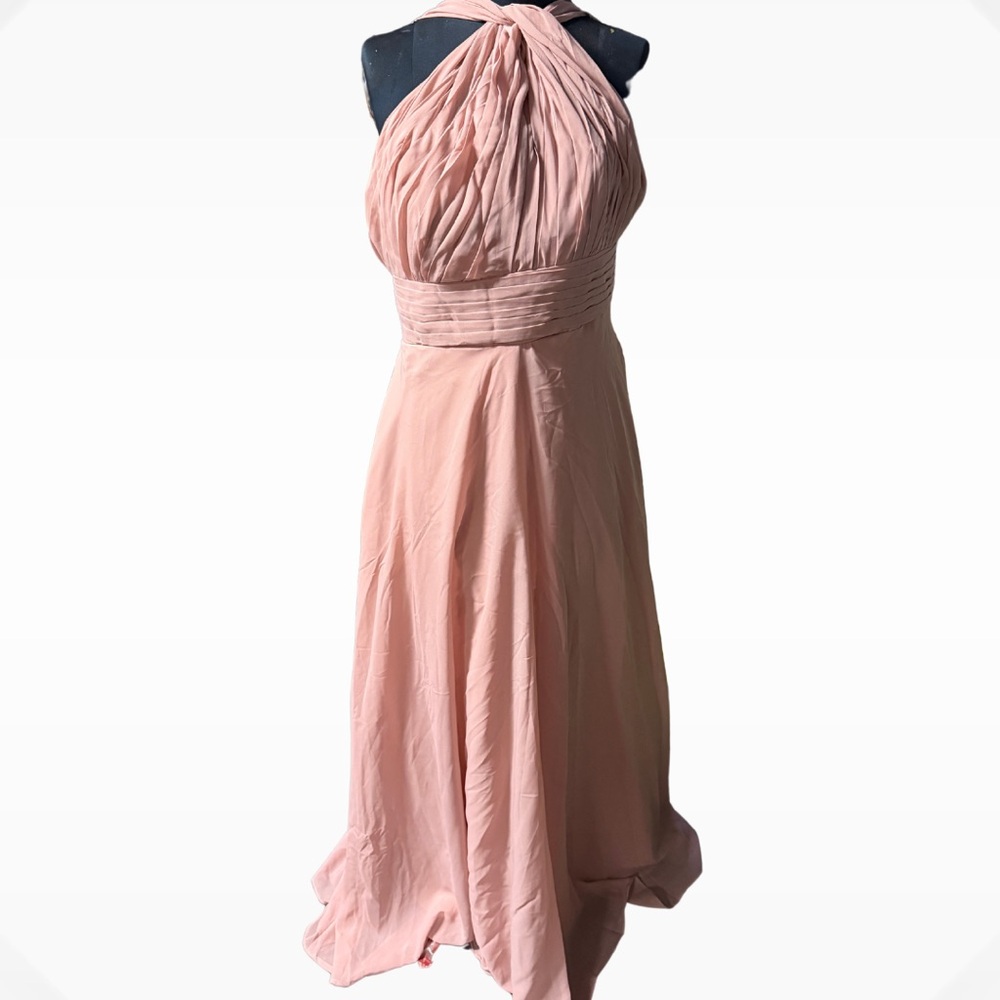 Elegant Pink Halter Dress